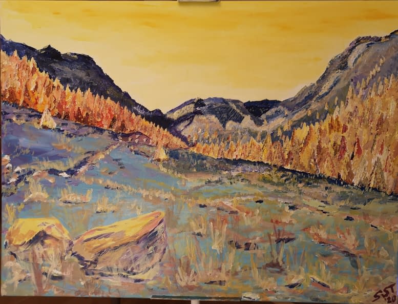 Foto 1 des Kunstwerks "Alp Zeznina am Abend" von Simon D. Streit auf art24
