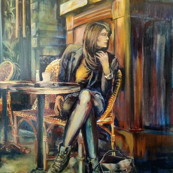 Foto 1 des Kunstwerks "Devant le café" von Marie-France Vuille auf art24