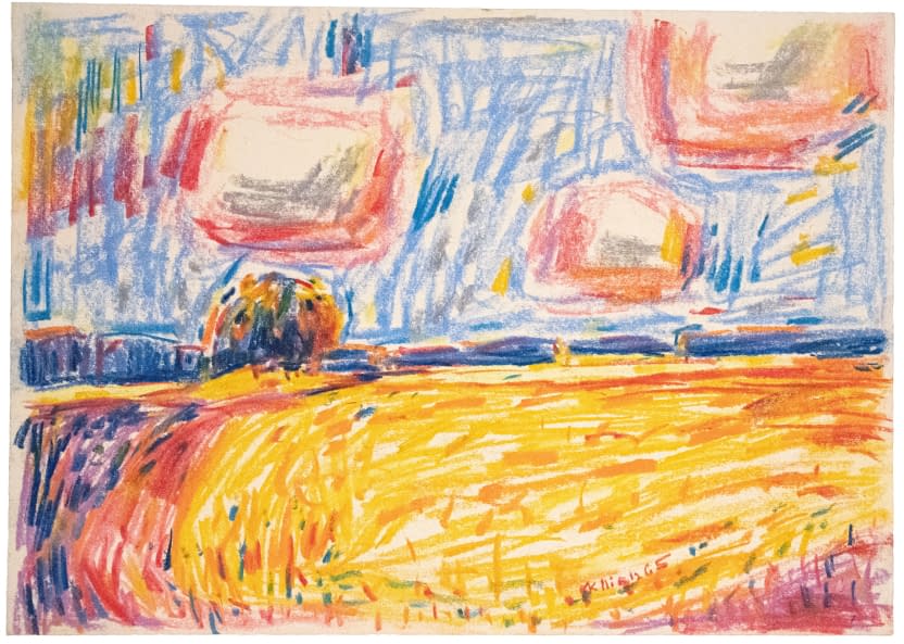 Image 1 of the artwork "Landschaft mit Weizenfeld und Wolken" by Josef Kilián on art24