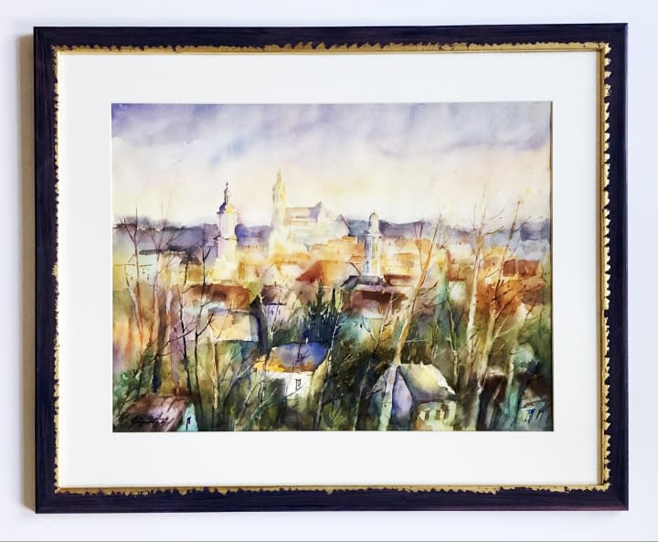 Image 1 of the artwork "Soproni Látkép/ Blick auf Sopron" by Tibor Gáspárdy on art24