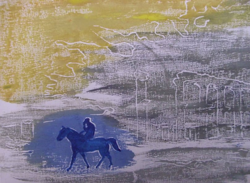 Image 1 of the artwork "Der blaue Reiter 2 I Palmyra" by Ebba Sakel on art24