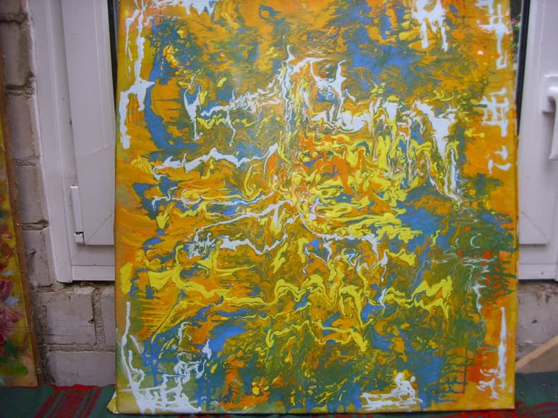 Image 1 of the artwork "Landschaft abstrakt - gelb" by Ebba Sakel on art24