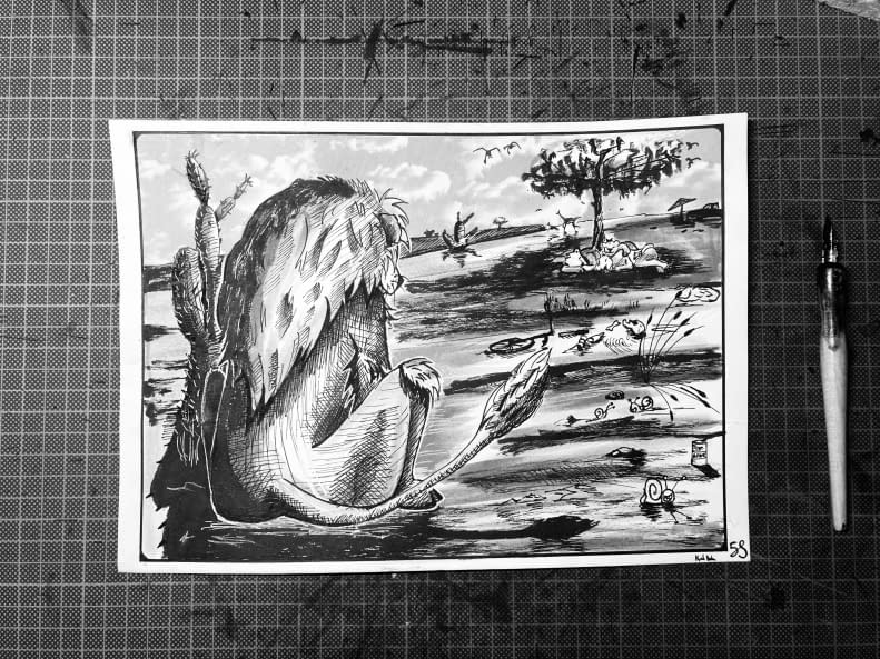 Image 1 of the artwork "Löwen Vater" by Māku hashi on art24