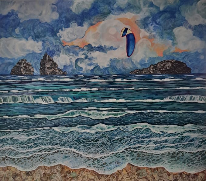 Image 1 of the artwork ""Wind und Wellen" 70x80cm" by Katarzyna Knap KNAP_ART on art24