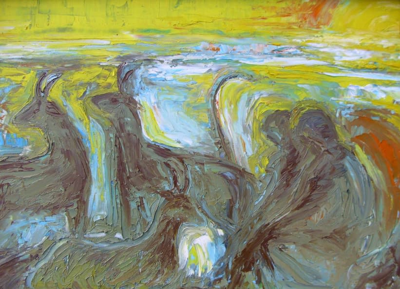 Image 1 of the artwork "Drei Ziegen mit Hirtinnen" by Ebba Sakel on art24