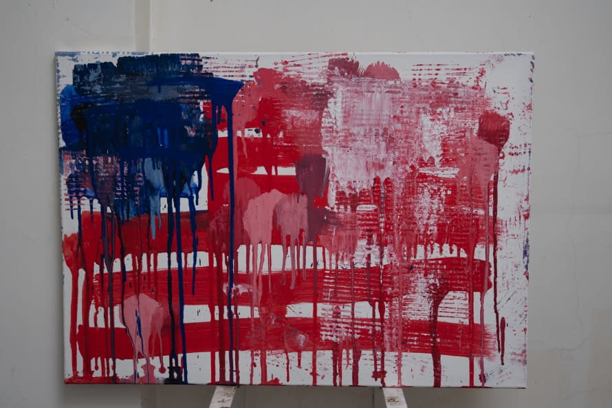 Foto 1 des Kunstwerks "Abstrakte Malerei 50x70x1,5 Usa" von EliaOmen auf art24