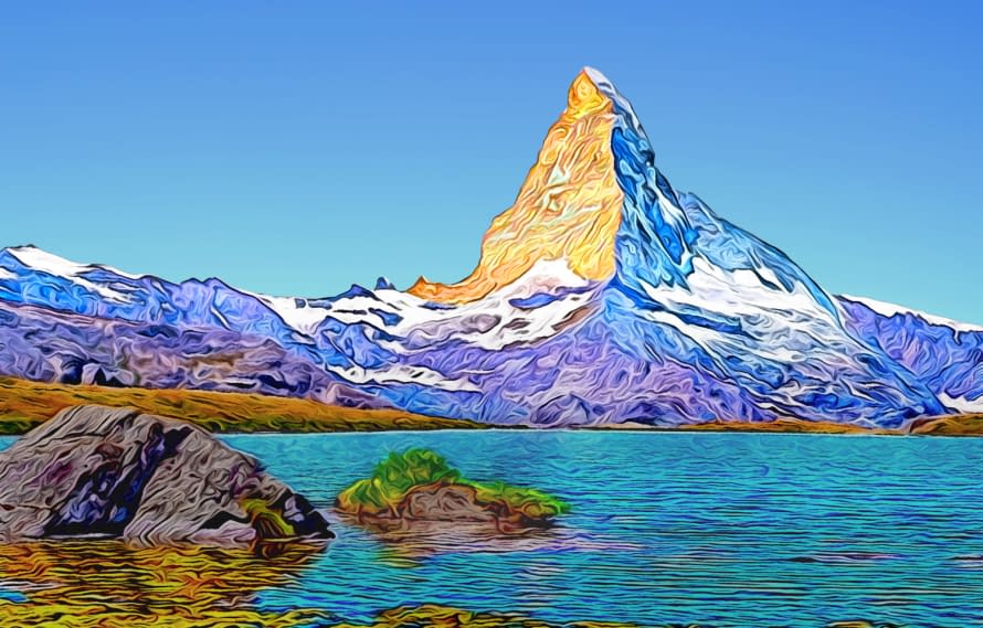 Foto 1 des Kunstwerks "Stellisee mit Matterhorn" von Joe Amberg auf art24