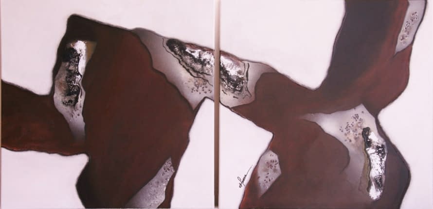 Photo 1 de l'œuvre "Diptychon in Lederoptik" par Claudia Frozza sur art24