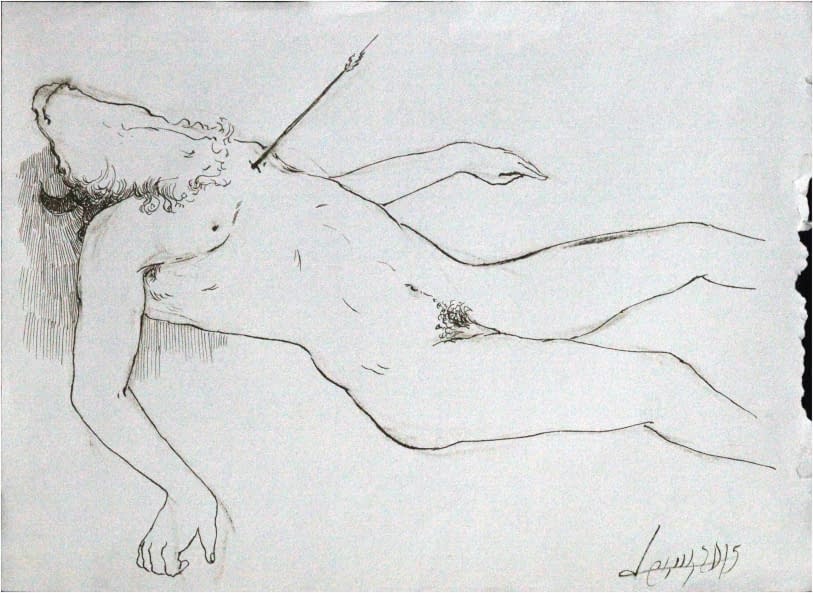 Image 1 of the artwork "Verletzter männlicher Stier (Akt)" by Jesús Nodarse Valdés on art24