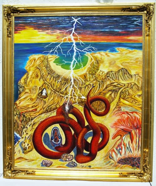 Foto 1 des Kunstwerks "Satansvernichtung am Zweiwolfskopffelsen mit Adam und Eva" von Giorgio Asturio auf art24