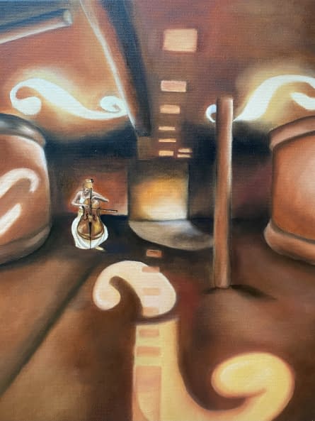 Image 1 of the artwork "Inside of cello" by Kamila Hyo Hlobil on art24