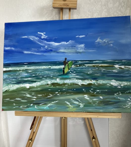 Foto 1 des Kunstwerks "Originalgemälde von Annette Matzelle (AM) mit dem Titel: Lived dreams -  Daytona Beach ( USA/ Florida) for JF" von Annette Irma Matzelle (AM) auf art24