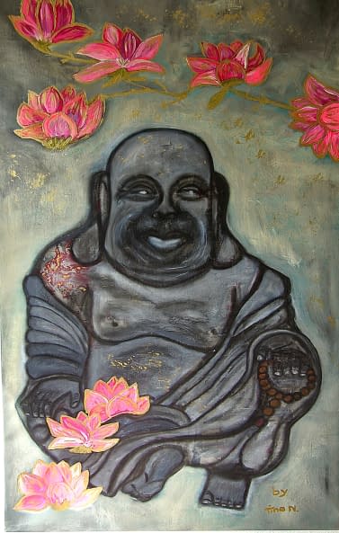Foto 1 des Kunstwerks "Buddha under Cherry" von Art by Tina N. auf art24