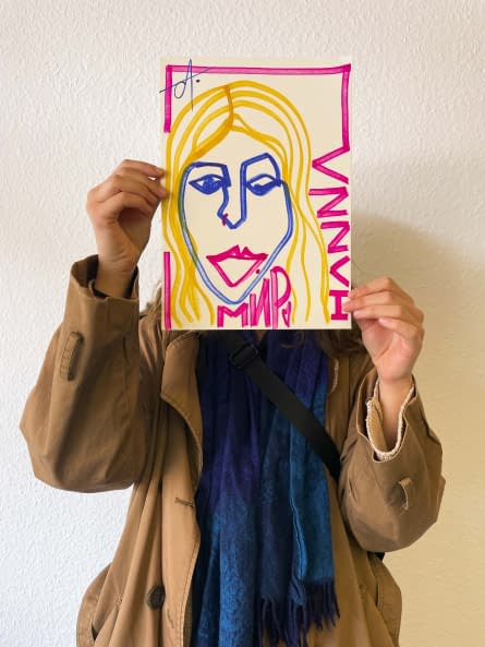 Foto 1 des Kunstwerks "Blindzeichnen / Portraitzeichnen" von Ellinor Amini auf art24