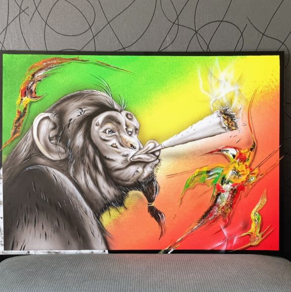 Photo 1 de l'œuvre ""the smoking monkey"" par JMH color Rock's sur art24
