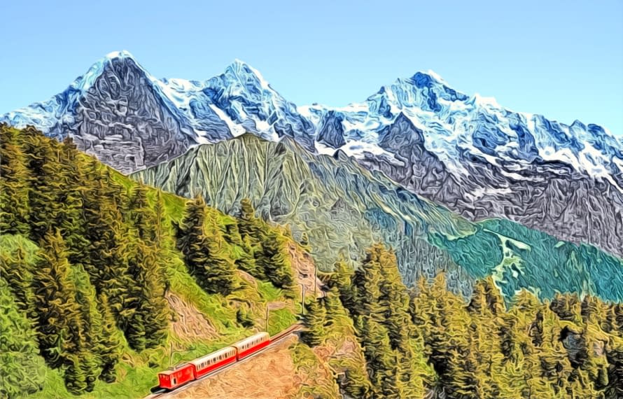 Foto 1 des Kunstwerks "Eiger, Mönch und Jungfrau" von Joe Amberg auf art24