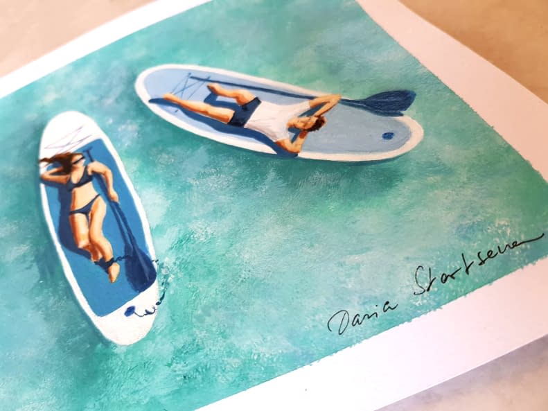 Foto 1 des Kunstwerks "Paddleboarders" von Daria Startseva auf art24