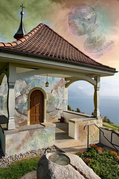 Foto 1 des Kunstwerks "Une petite église en face de beckenried (eine kleine Kirche vor Beckenried)" von José Gaggio auf art24