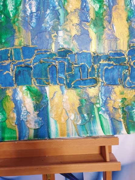 Photo 1 de l'œuvre "Gold Blau" par DAgis Welt sur art24