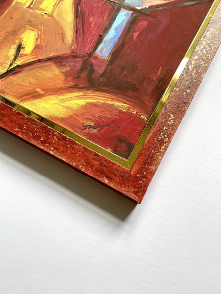 Image 1 of the artwork "Piros ház holdfényben/ Rotes Haus im Mondlicht" by Katalin Szabadi on art24