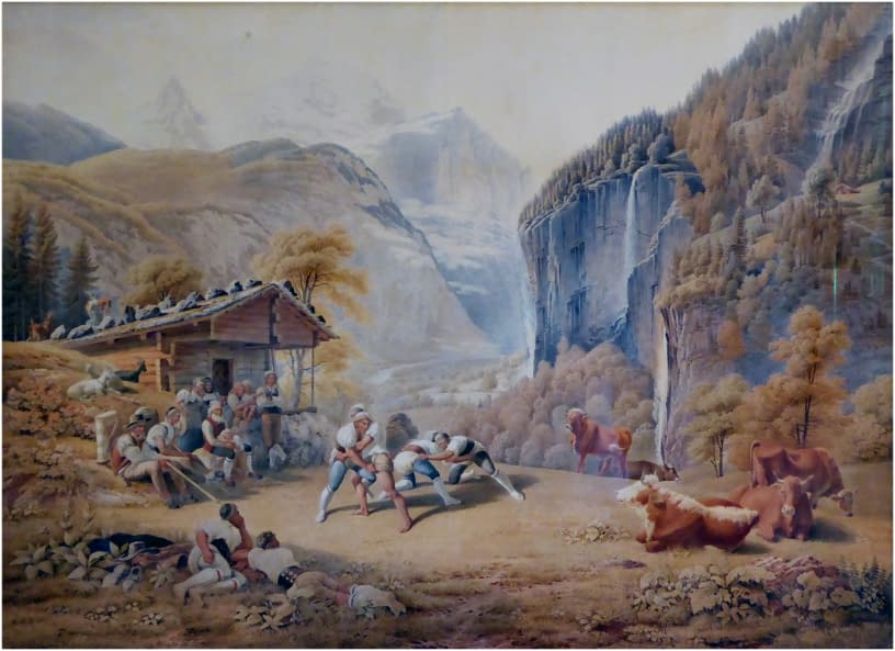 Photo 1 de l'œuvre "Die Schwinger im Lauterbrunnental" par Mathias Gabriel Lory sur art24
