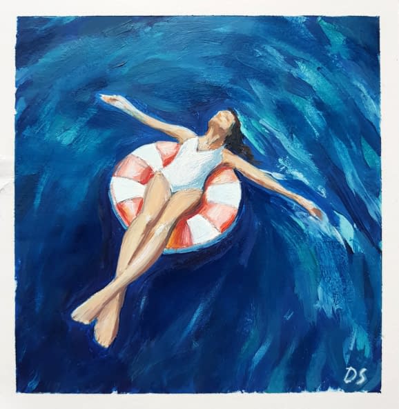 Foto 1 des Kunstwerks "Frau mit dem Schwimmring" von Daria Startseva auf art24