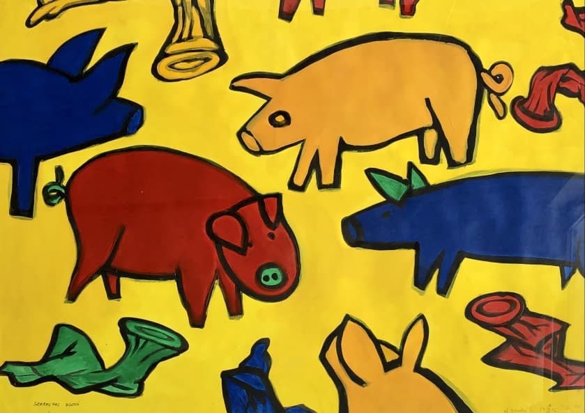 Image 1 of the artwork "Verliebtes Schwein/ Szerelmes Disznó (Zella- Mehlis)" by István efZámbó on art24