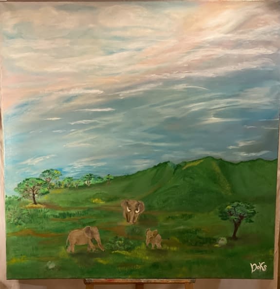 Foto 1 des Kunstwerks "Afrikanische Savanne" von Doks auf art24