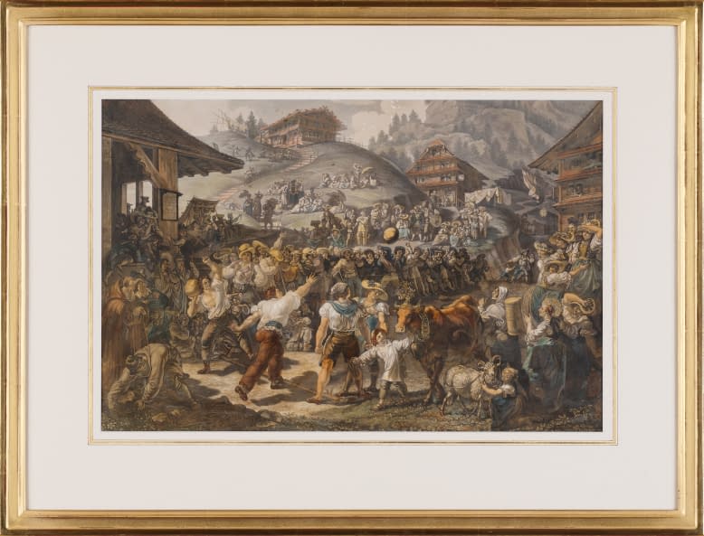 Image 1 of the artwork "Steinstossfest auf der Rigi" by Georg Ludwig Vogel on art24