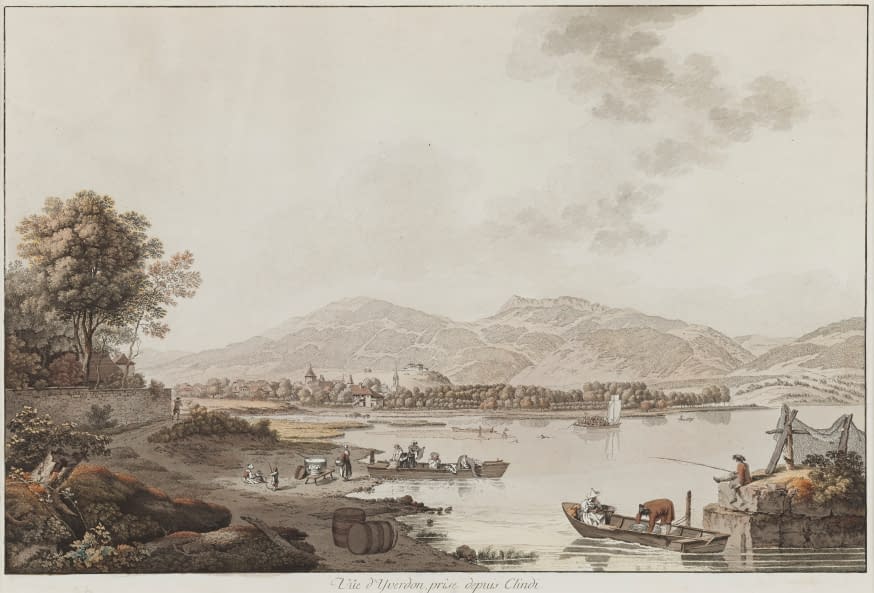Photo 1 de l'œuvre "Vue d'Yverdon. prise depuis Clindi" par Johann Ludwig Aberli sur art24