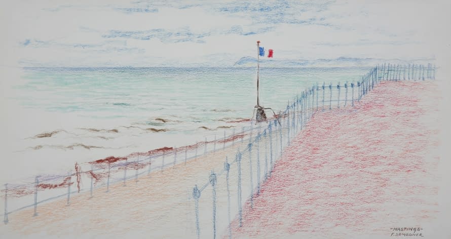 Foto 1 des Kunstwerks "Hastings - England (mit französischer Flagge)" von František Sembdner auf art24