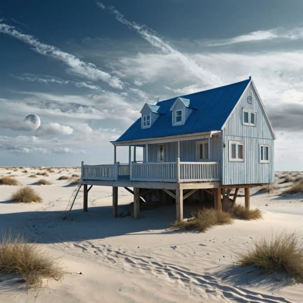 Image 1 of the artwork "HomeLand Hypnotic Dream Beach House" by Andrzej Jacek Fuk on art24