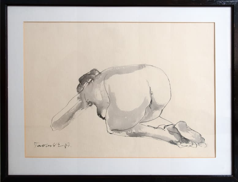 Image 1 of the artwork "Kauernder weiblicher Akt" by Arnošt Paderlík on art24