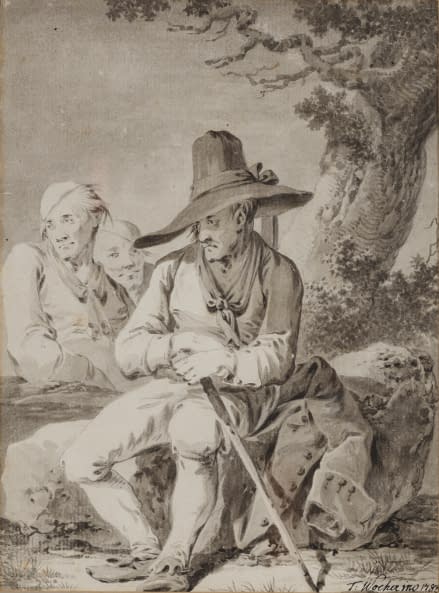 Image 1 of the artwork "Wanderer bei der Rast" by Tiberius Dominikus Wocher on art24