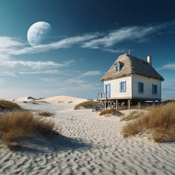 Image 1 of the artwork "HomeLand Hypnotic Dream Beach House" by Andrzej Jacek Fuk on art24