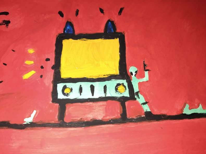 Photo 1 de l'œuvre "Sie sollten eine positive Welt gestalten - tun es aber nicht" par Alexander E. sur art24