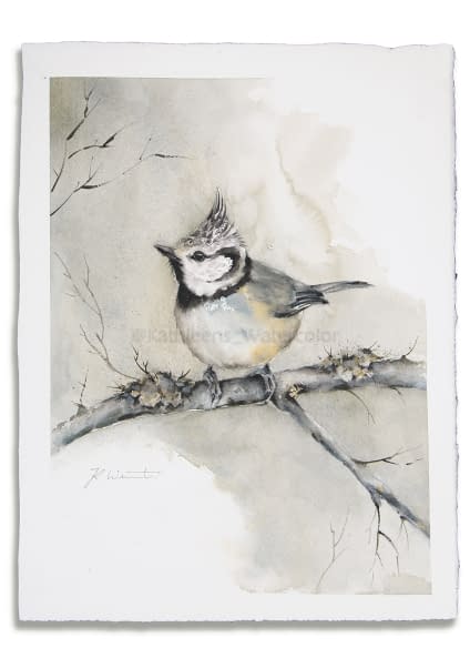 Foto 1 des Kunstwerks "Haubenmeise" von @Kathleens_Watercolor auf art24