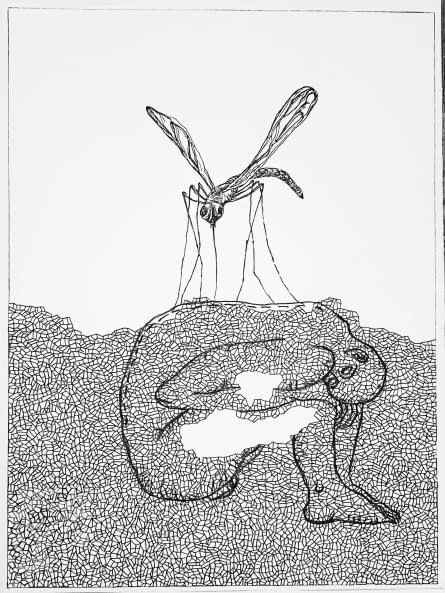 Image 1 of the artwork "Figur und Insekt" by Rudolf Grosch on art24
