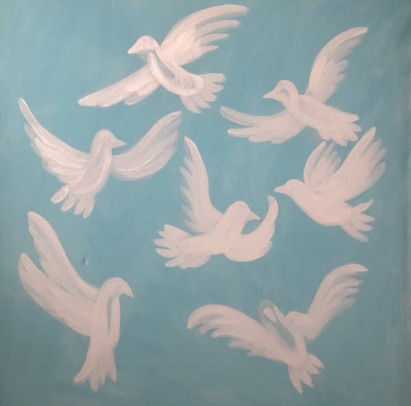 Image 1 of the artwork "Gesicht aus Möven" by Ursina Müller on art24
