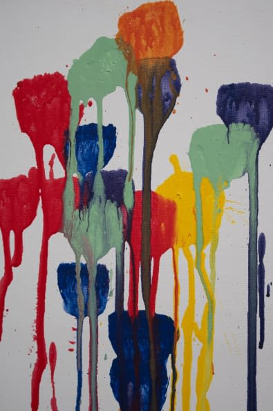 Foto 1 des Kunstwerks "Abstrake Malerei paint splats 70x50cm" von EliaOmen auf art24