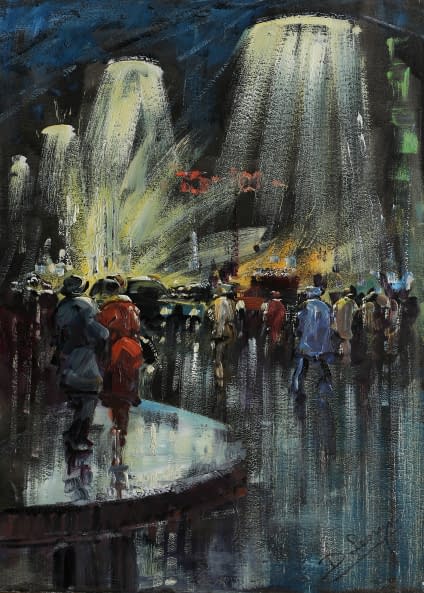 Photo 1 de l'œuvre "Stadtmenschen in der Nacht" par Artist Wanted sur art24