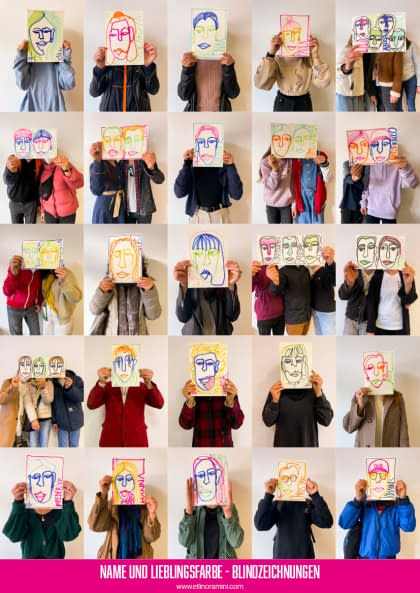 Foto 1 des Kunstwerks "Blindzeichnen / Portraitzeichnen" von Ellinor Amini auf art24