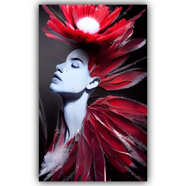 Foto 1 des Kunstwerks "Lady with red feathers" von Deichhorst-Fotografie auf art24