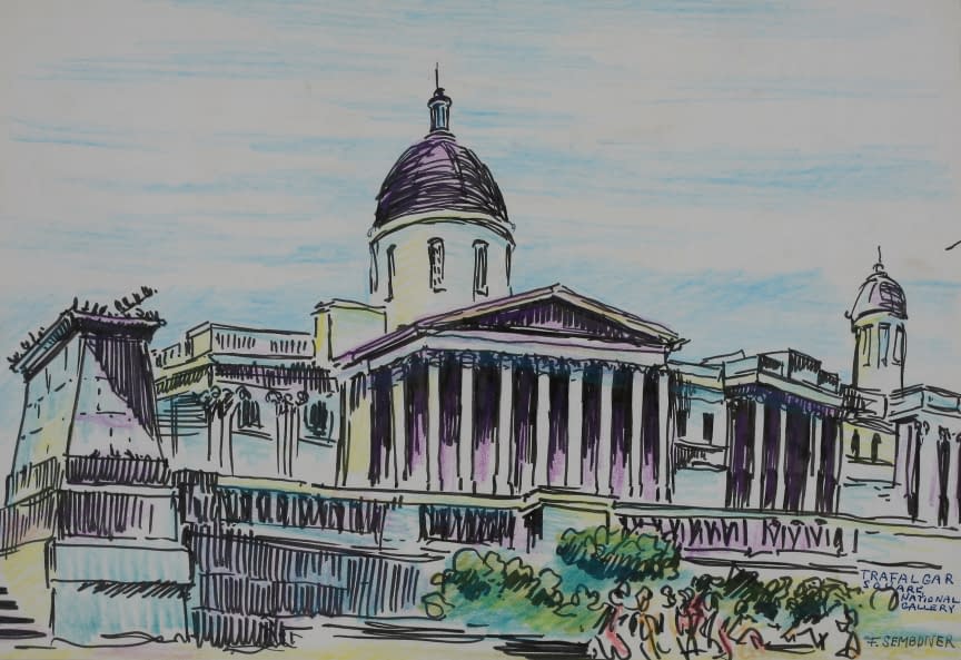 Foto 1 des Kunstwerks "Trafalgar Square National Gallery" von František Sembdner auf art24