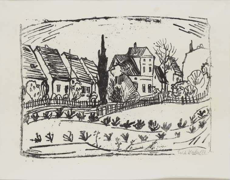 Foto 1 des Kunstwerks "Häuser in Caputh" von Erich Heckel auf art24