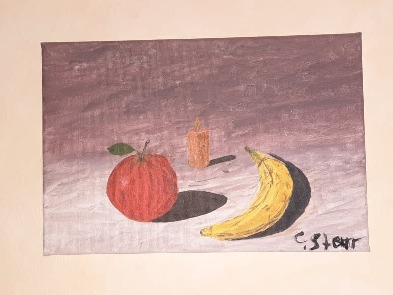 Photo 1 de l'œuvre "Apfel mit Banane und Kerze" par Christoph Steur sur art24