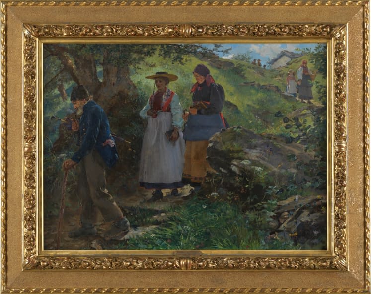Foto 1 des Kunstwerks "Sommerlicher Kirchgang in den Bergen" von Ernst Breitenstein auf art24