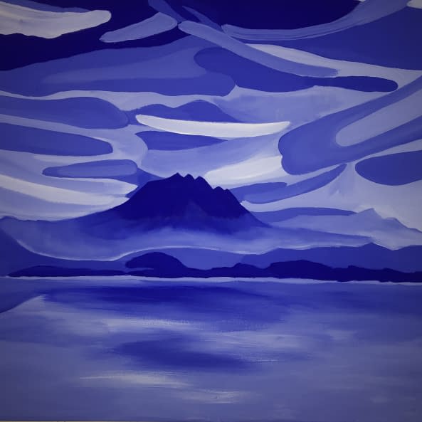 Photo 1 de l'œuvre "Pilatus und Zugersee - Blau" par Ursina Müller sur art24