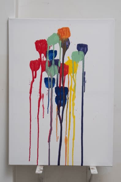 Foto 1 des Kunstwerks "Abstrake Malerei paint splats 70x50cm" von EliaOmen auf art24
