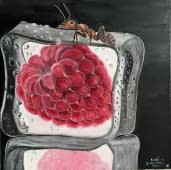 "Raspberry in an ice cube and an ant" von Kristina Spakowskaja auf art24